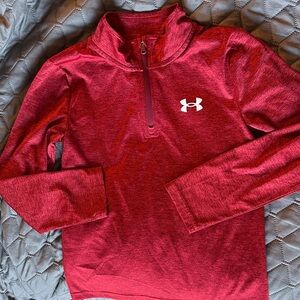 Under Armour Crimson Quarter-Zip Top Kids sz 7